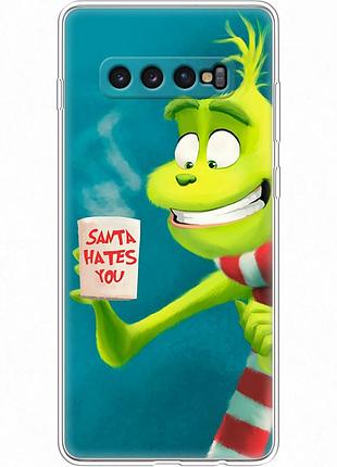 Чохол силіконовий з картинкою на samsung galaxy s10 plus (g975) (новорічний, грінч)