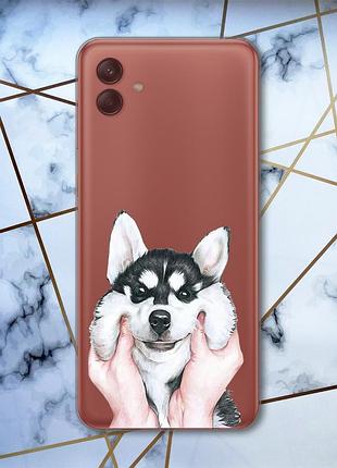 Прозрачный чехол на samsung galaxy a04 мордашка (принт 121)