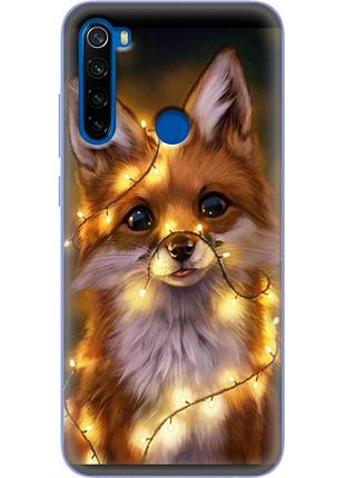 Чохол силіконовий з картинкою на xiaomi redmi note 8t (новорічний, лисичка)