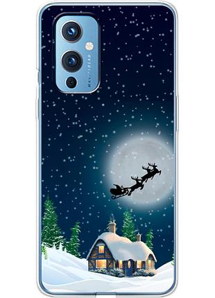 Чехол силиконовый с картинкой на oneplus 9 (новогодний)