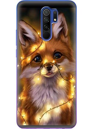 Чехол силиконовый с картинкой на xiaomi redmi 9 (новогодний, лисичка)