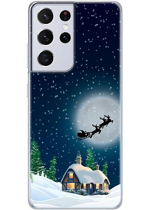 Чехол силиконовый с картинкой на samsung galaxy s21 ultra (g998) (новогодний)