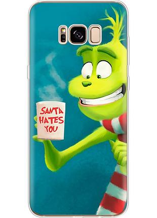 Чохол силіконовий з картинкою на samsung galaxy s8 plus (g955) (новорічний, грінч)