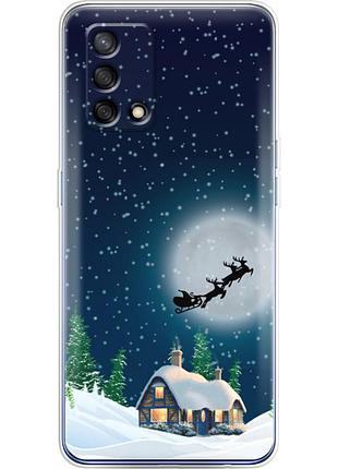 Чехол силиконовый с картинкой на oppo a74 4g (новогодний)