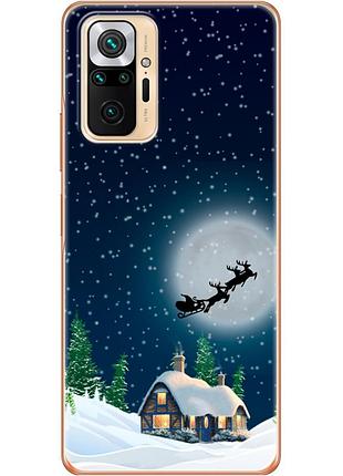Чехол силиконовый с картинкой на xiaomi redmi note 10 pro (новогодний)