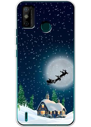 Чохол силіконовий з картинкою на tecno spark 6 go (новорічний)
