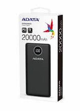 Універсальна мобільна батарея power bank adata p20000qcd 20000mah pd 18w чорний