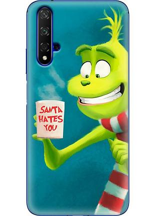 Чохол силіконовий з картинкою на huawei honor 20 (новорічний, грінч)