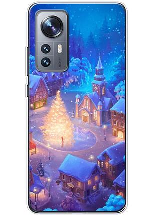 Чехол силиконовый с картинкой на xiaomi 12x (новогодний)