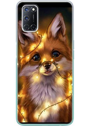 Чехол силиконовый с картинкой на oppo a72 (новогодний, лисичка)