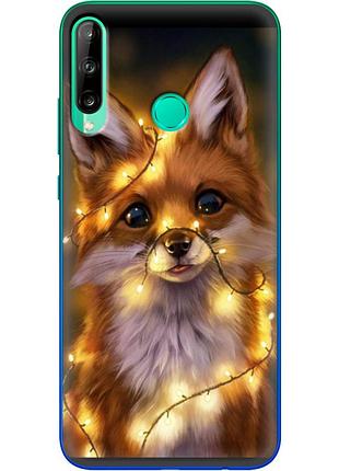 Чехол силиконовый с картинкой на huawei p40 lite e (новогодний, лисичка)
