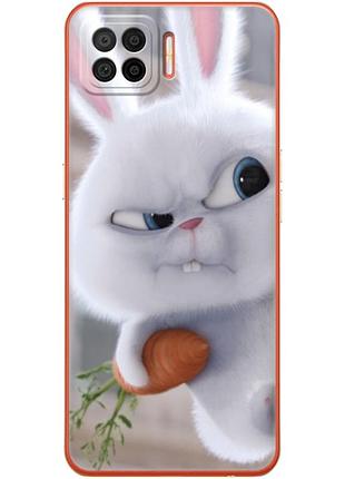 Чехол силиконовый с картинкой на oppo a73 (кролик снежок)