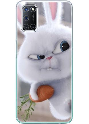 Чехол силиконовый с картинкой на oppo a72 (кролик снежок)
