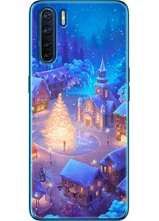 Чохол силіконовий з картинкою на oppo a91 (новорічний)