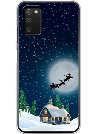 Чехол силиконовый с картинкой на samsung galaxy a03s (a037) (новогодний)