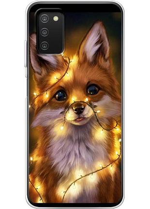 Чехол силиконовый с картинкой на samsung galaxy a03s (a037) (новогодний, лисичка)
