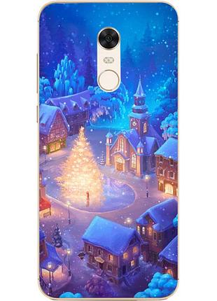 Чехол силиконовый с картинкой на xiaomi redmi 5 plus (новогодний)