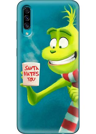 Чехол силиконовый с картинкой на samsung galaxy a30s (a307) (новогодний, гринч)