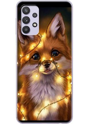 Чехол силиконовый с картинкой на samsung galaxy a32 4g (a325) (новогодний, лисичка)