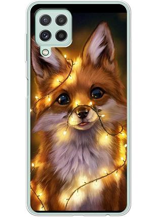 Чехол силиконовый с картинкой на samsung galaxy a22 4g (a225) (новогодний, лисичка)