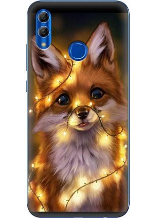 Чехол силиконовый с картинкой на huawei p smart 2019 (новогодний, лисичка)