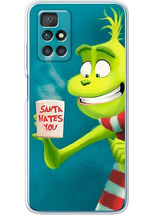 Чохол силіконовий з картинкою на xiaomi redmi 10 (новорічний, грінч)