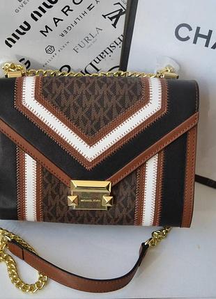 Женская сумка michael kors майкл корс черная, сумка на плечо, кросс боди, брендовые сумки, сумка на цепочке коричневый