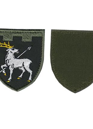 Шеврон военный / армейский, 123 обртро , на липучке, на оливке, всу. 7 см * 8 см