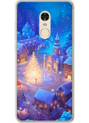 Чехол силиконовый с картинкой на xiaomi redmi note 4 (новогодний)