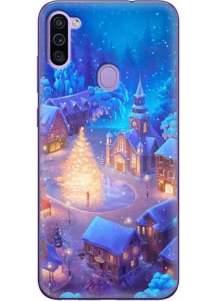 Чехол силиконовый с картинкой на samsung galaxy m11 (m115) (новогодний)