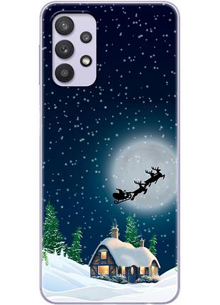 Чехол силиконовый с картинкой на samsung galaxy a32 4g (a325) (новогодний)