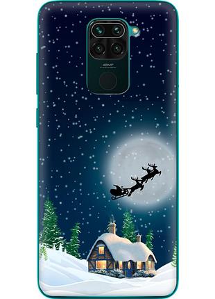 Чехол силиконовый с картинкой на xiaomi redmi 10x (новогодний)