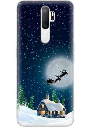 Чехол силиконовый с картинкой на oppo a9 2020 (новогодний)