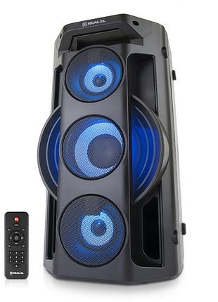 Колонка real-el x-777 black (65вт,bluetooth,usb,microsd,aux,8800ma)