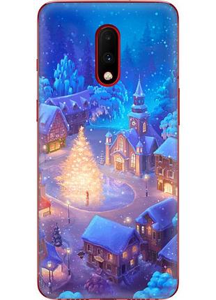 Чехол силиконовый с картинкой на oneplus 7 (новогодний)