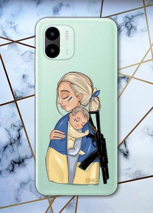 Прозорий чохол на xiaomi redmi a1 захисниця (патріотичний принт 21)