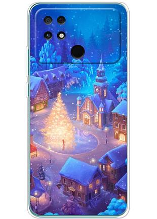 Чехол силиконовый с картинкой на xiaomi poco с40 (новогодний)