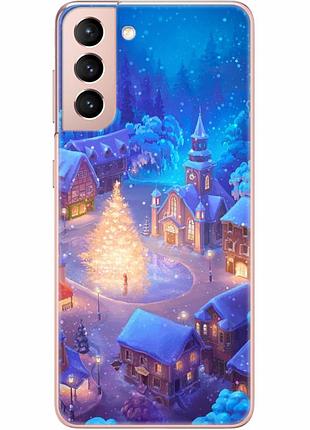 Чехол силиконовый с картинкой на samsung galaxy s21 (g991) (новогодний)