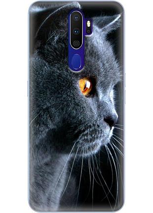 Чохол силіконовий з картинкою на oppo a5 2020 (британський кіт)