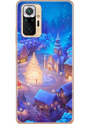 Чехол силиконовый с картинкой на xiaomi redmi note 10 pro (новогодний)