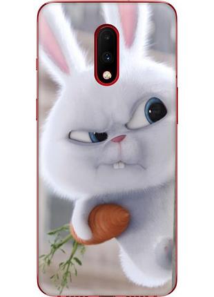 Чехол силиконовый с картинкой на oneplus 7 (кролик снежок)