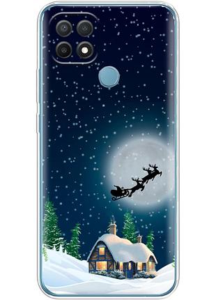 Чехол силиконовый с картинкой на oppo a15 (новогодний)