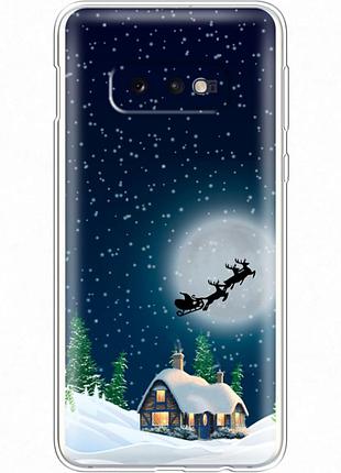 Чехол силиконовый с картинкой на samsung galaxy s10e (g970) (новогодний)