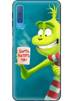 Чохол силіконовий з картинкою на samsung galaxy a7 2018 (a750) (новорічний, грінч)