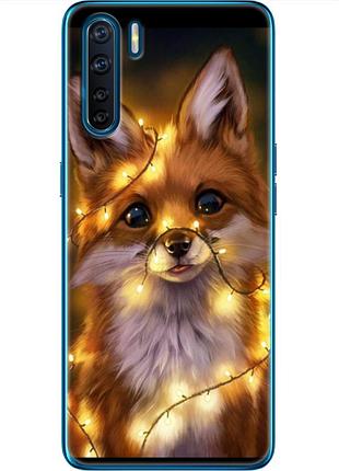 Чохол силіконовий з картинкою на oppo a91 (новорічний, лисичка)