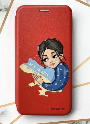 Чохол-книжка з малюнком для samsung galaxy а31 червоний; моя україна (патріотичний принт 2)