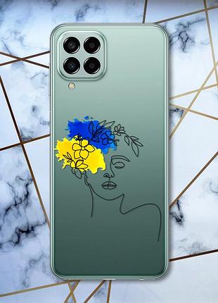 Прозрачный чехол на samsung galaxy m33 5g :: украинка арт (патриотический принт 3)