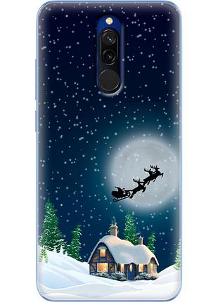 Чехол силиконовый с картинкой на xiaomi redmi 8 (новогодний)
