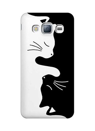 Прозрачный чехол на samsung galaxy j3 2016 j310 кошечки (принт 118)