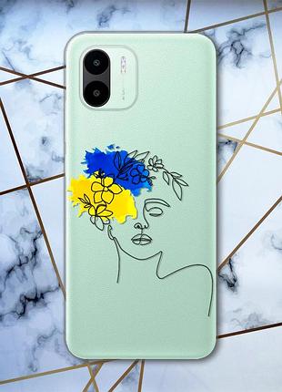 Прозрачный чехол на xiaomi redmi a1 украинка арт (патриотический принт 3)